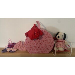 Vintage Peanuts Snoopy’s Sister Belle Plush W/ Outfits Wardrobe & Chair 9” Plush